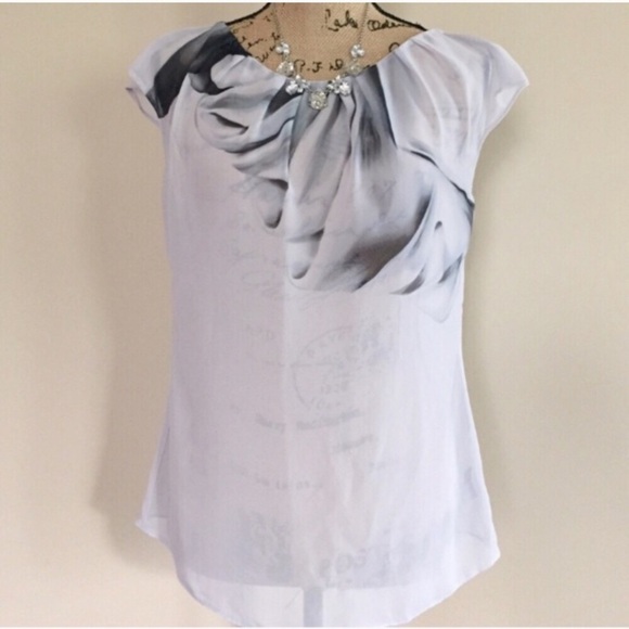 •Worthington• sheer ribbon print top {B21} - Picture 2 of 4